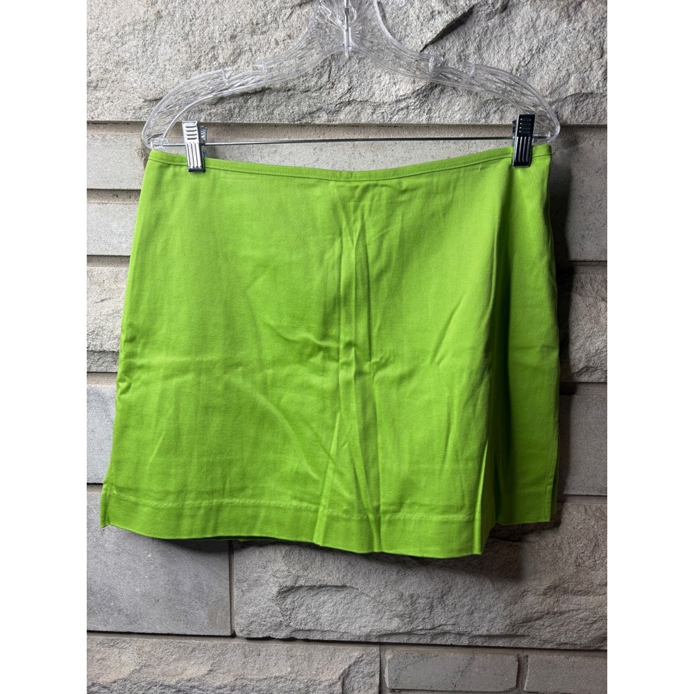David Paul Lime Green Cotton Spandex Mini Skirt Side Slit 065575 Mens Size 14